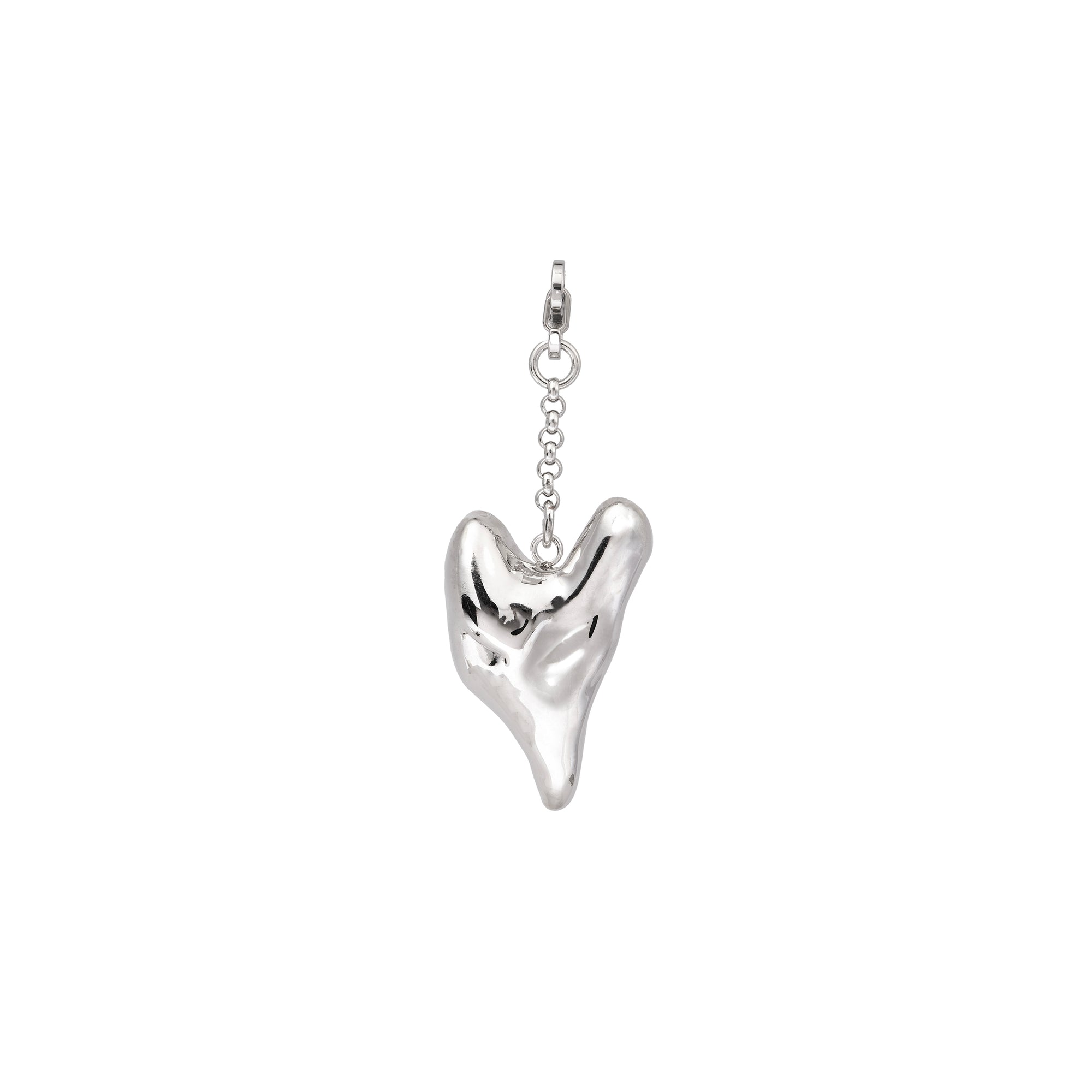 (LONG) HOLLOW SILVER HEART PENDANT